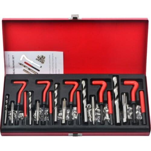 131Pcs M5/M6/M8/M10/M12 Auto Engine Block Restoring Damaged Thread Repair Tool Kit wire insert Tap Twist Drill Bits Insert Set