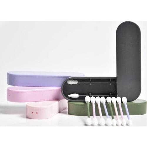 2Pcs/box Reusable Cotton Swab Ear Cleaning Cosmetic Silicone Bud Swab Sticks Double-headed Recycling Makeup Cleaning Cotton Swab