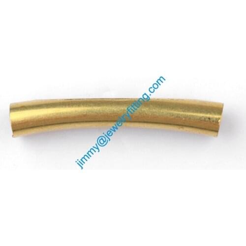 2013 New Jewelry findings Raw Brass carved Bent Tubing beads spacer tube beads spacer bar for bracelet 5*32mm