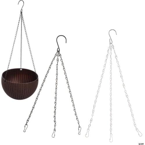 3 Point Garden Basket Iron Hanging Chains Flower Planter Pots Holder Replacement