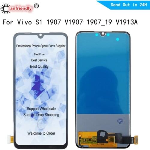 6.38" AMOLED For Vivo S1 1907 V1907 1907_19 V1913A LCD Display Touch Panel Screen Digitizer With Frame Assembly Replacement