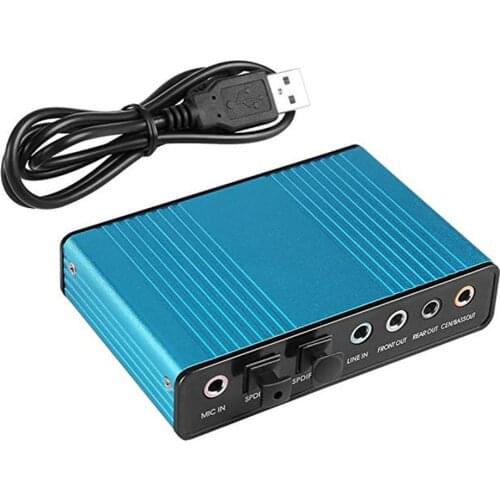 6 Channel External Sound Card 5.1/7.1 Surround Sound USB 2.0 External Optical S/PDIF Audio Sound Card Adapter For PC Laptop