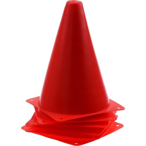 6 PCS Multi-function Safety Agility Cone for Football Soccer Sports Field Practice Drill Marking - Red
