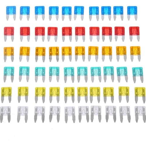 New Arrival 60Pcs Auto Car Truck Mini Fuse Blade 5A 10A 15A 20A 25A 30A Mixed Set Kit Car Styling Auto Safety Blade Fuses