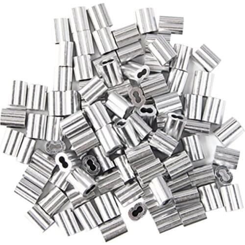 120x Aluminum Crimping Loop Sleeve for 2mm Diameter Wire Rope and Cable