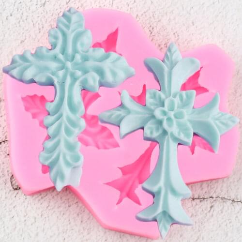 Baroque Scroll Cross Silicone Molds Leaves Border Fondant Cake Decorating Tools Christmas Cupcake Topper Candy Chocolate Moulds