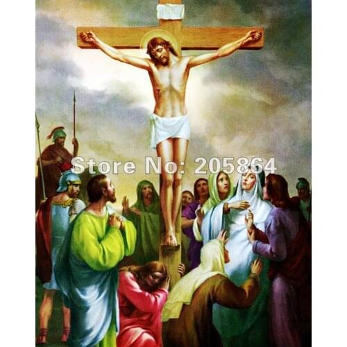 Free shipping tapestry wall hangings,Christ fabric picture,decoration picture,Jesus nailed to The cross