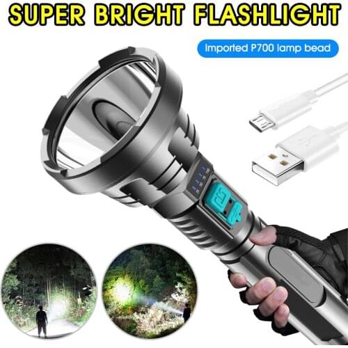 Home Portable Flashlight Ultra Bright LED Lamp Torch Light 3 Modes USB Rechargeable Waterproof Flashlight for Outdoor Camping