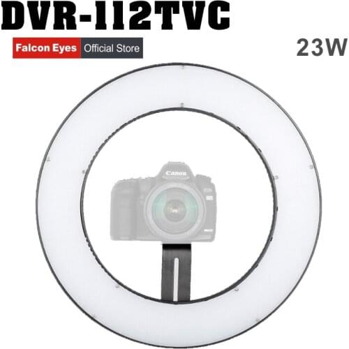 FalconEyes LED selfie light Ring 23W Fotografia Fill Panel Lamp Bi-color For Photo Video/Makeup Continuous Lighting DVR-112TVC