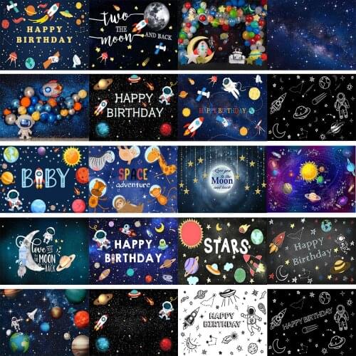 Astronaut Space Backdrop Kids Photography Background Stars Mars Decor Baby Portrait Boy Cake Smash Universe Props Photostudio