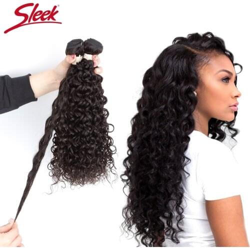 Sleek Brazilian Spanish Wave Hair Bundles Natural Color Water Wave 10 To 26 Inches Hair 1/3/4Pcs Extensions Remy Human Hair
