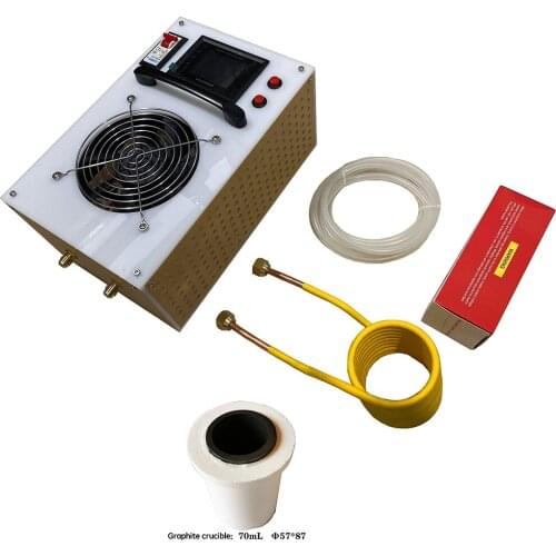 2500W Induction Heater High Frequency Induction Heating Machine Metal Smelting Furnace + Heating Coil+Crucible