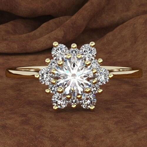 Classical Snow shape AAA zircon diamonds rings for women gold color jewelry bijoux bague fashion party gift accessories size6-10