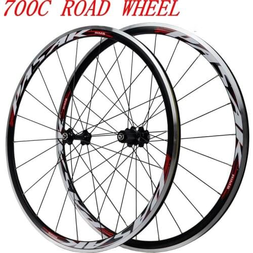 700C Bicycle Wheelset Road Front 2 Rear 4 Bearing Ultra Light Bike Wheels Double Layer Aluminium Alloy Rim for 11 Speed Flywheel
