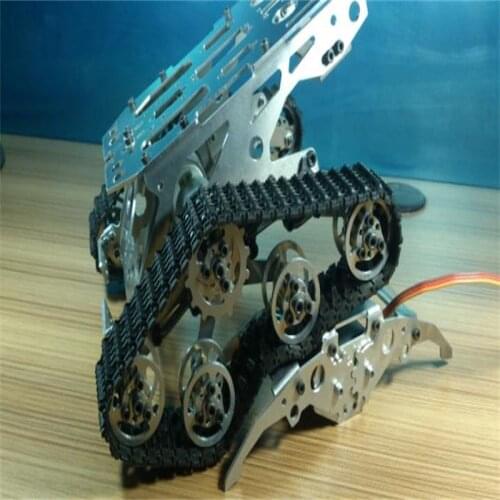 RC Metal Tank Chassis Flexible Damping Golden Robot Tracked Vehicle Chassis Off-road Crawler Caterpillar Mobile Platform