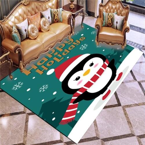 Cute Christmas Rugs For Bedroom Colorful Non-Slip Carpet Cartoon Kids Play Mat Animal Living Room Rug Tapis Salon