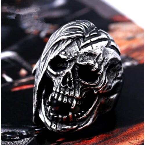 Fashion retro punk skeleton man retro punk exaggerated ring fashion jewelry