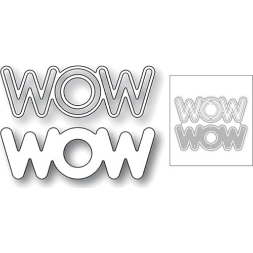 2020 New English Words Wow and Silhouette Metal Cutting Dies For DIY Cut Paper Craft Making Greeting Card Scrapbooking NO Stamps