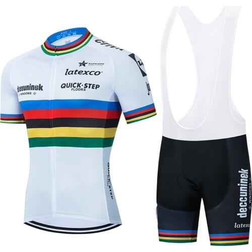 2022 New 2022 Champion QUICK STEP Cycling Team Jersey Bike Shorts Set Ropa Ciclismo MenS MTB Summer Bicycling Maillot Bottom Cl