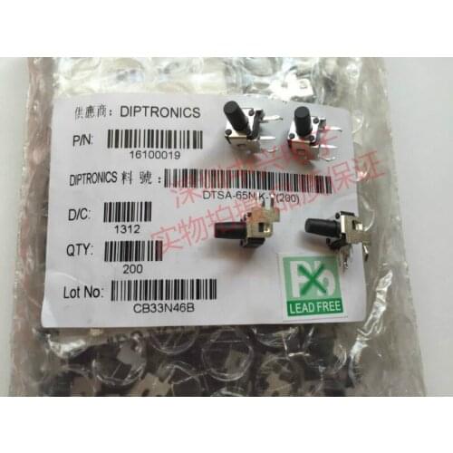 Original new 100% DTSA-65K touch switch 6*6*9.5 horizontal 2pin with bracket