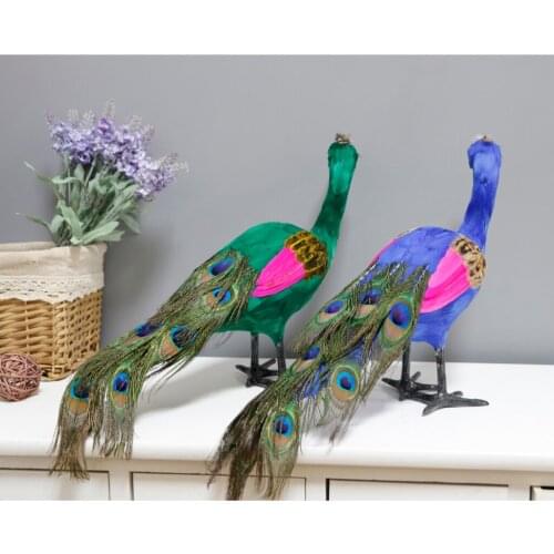 1 Pack of Realistic Peacock Feathered Bird Animal Ornament Decoration Kids Funny Toy