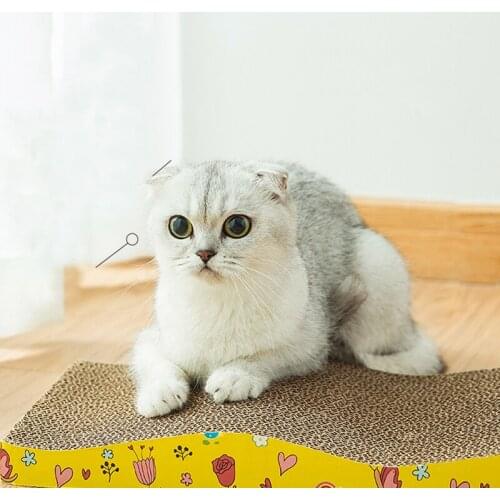 S Shape Corrugated Paper Cats Scratch Board Grinding Nails Plate+Catnip Protecting Furniture Cat Toy Big Size Pet Scratcher Toy