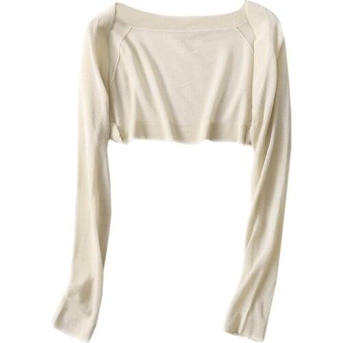 Shrugs Women All-match Sun Shading Bolero Leisure Cardigans Korean Style Female Shawl Mujer Chic Tops Solid Elegant Breathable