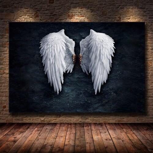 Devil Angel Wings Vintage Black And White Posters Picture Canvas Wall Art Decorative Home Decor Paintings Living Room Decoration