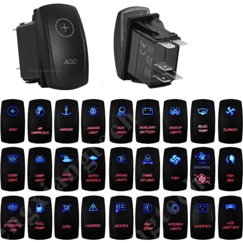 5 Pins SPST On/Off Rocker Switch Blue & Red Led 20A/12V 10A/24V Toggle Switch for Cars,Trucks, RVs, Boats