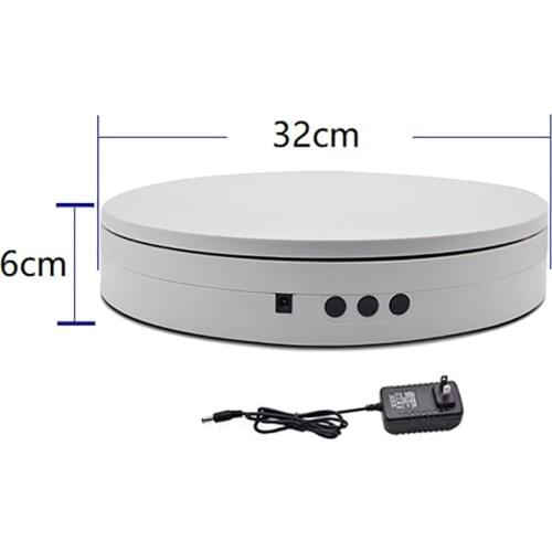 Photography Photo Studio Speed Adjustable Rotating Jewelry Display Stand 360 Degree 32CM Electric Product Turntable Load 50KG