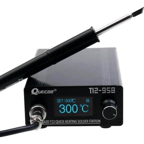 STM32-OLED T12-958 1.3inch digital display Soldering Station V3.1S controller with 5pin P9 handle Soldering Iron Tips