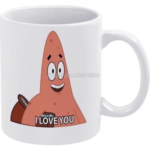 Star Meme Coffee Mugs Pattern Coffee Mug 330ml Milk Water Cup Creative Fathers Day Gifts Star I Love You Meme