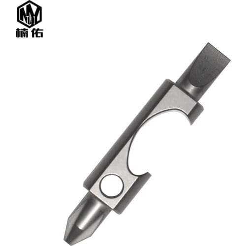 1 Pcs EDC Outdoor Pocket Tool Titanium Alloy Bottle Opener Screwdriver Multi-function Tool Mini Key Ring