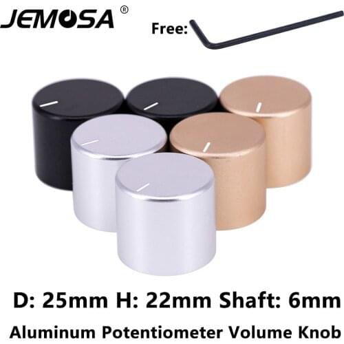 6mm Metal Guitar Tone Volume Knob Potentiometer Hat Cap Control Push Knob with Hole Hifi Audio Guitar Accessories 25*22mm 1PC