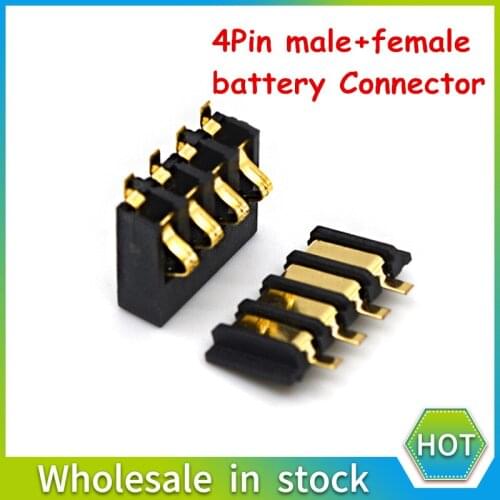 10pcs 4pin Inner Connector Battery Holder Clip Contact on motherboard mainboard male and female plug for universal