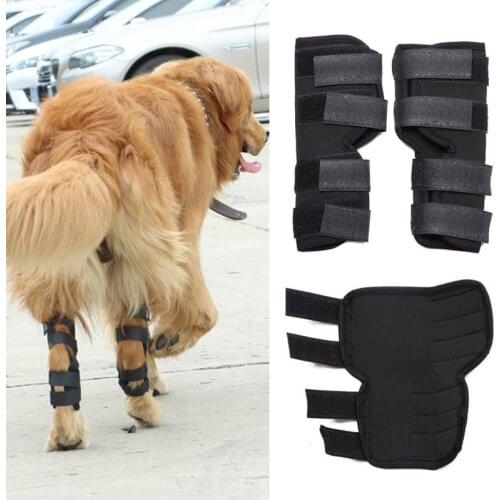 2 pcs Dogs Heal Wounds Injury Rear Injured Leg Protect Legguards Bandages Black Knee Pad Support Brace Rear Joint Wrap