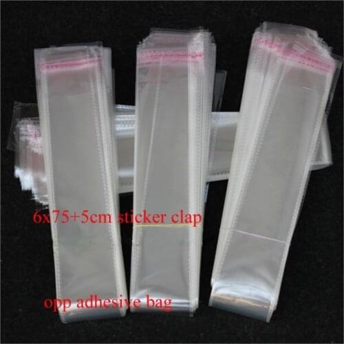 2018 200xsize: 6x80cm ( 75+5cm Clap) Clear Opp Self Adhesive Packaging Bags For Umbrella , Tube, Poles, Pencil, Oil Pens Rod