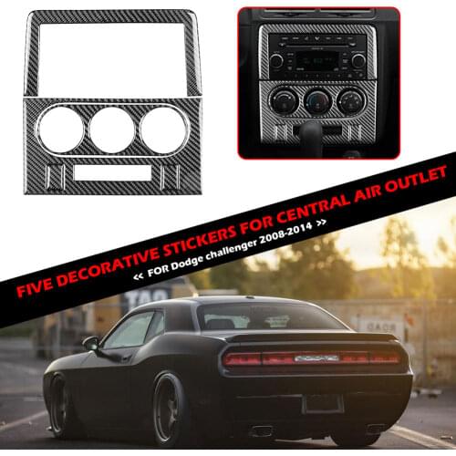 5pcs/set Car Interior Cover Trim Accessories A/C Navigation Panel Frame Decoration for Dodge Challenger 2008-2014