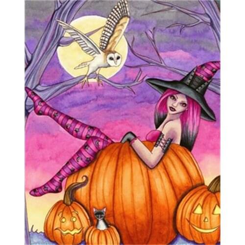 5D DIY Diamond Painting Halloween Witch Set 5D Mosaic Rhinestone Embroidery Embroidery Diamond Painting