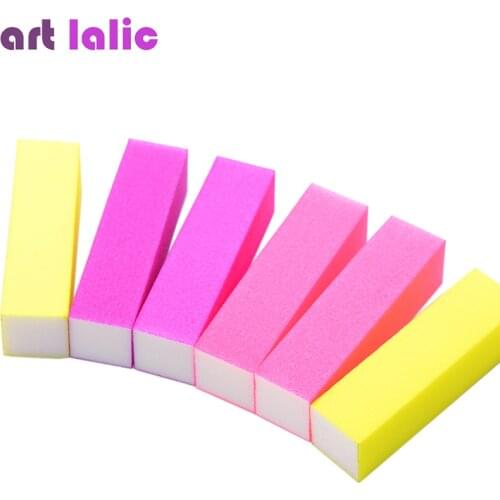 6pcs/lot Hot Nail Buffer Block Neon Color Buffing Sanding Buffer Files Manicure Nail Art Tips Women Beauty Manicure Tools