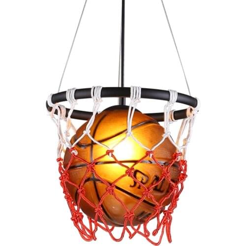American Retro Basketball Pendant Lights Childrens Room Bedroom Lamp Restaurant Industrial Shop Glass Bar Hanging Lighting