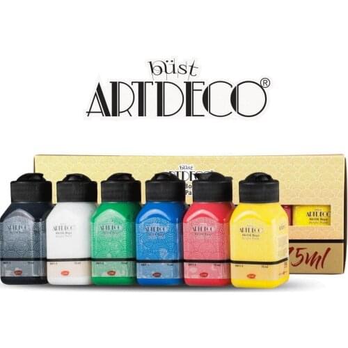 ARTDECO 6 colors/Set professional acrylic paint, 6x75 ml bottle, any surface, paint pigment Vivid Colors 2021 fast shipping