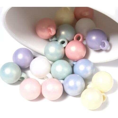 50Pcs/Lot 14mm Acrylic Beads Pendant Round Spacer For Bracelet Necklace Jewelry DIY Accessories
