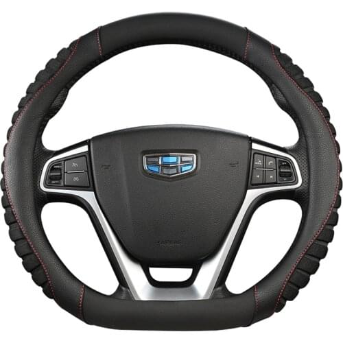 DERMAY D Shape Steering wheel cover Leather + Ice silk for VW Hyundai Ford Geely Renault Suzuki Benz Citroen Free Shipping