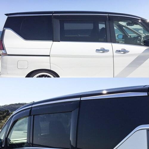 JY 8pcs SUS304 Stainless Steel Window Trim Uper Cover Car Styling Accessories For NISSAN SERENA C27 2016 on
