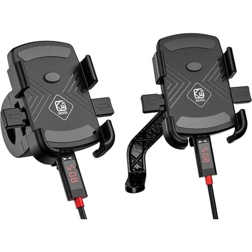 Motorcycle Bicycle 360 Degree Rotatable Mobile Phone Holder for 3.5-6.5inch Cell Phone Bike Moto Handlebar Stand