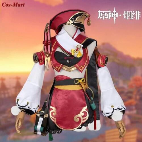New Arrival Game Genshin Impact Yanfei Cosplay Costume Lovely Uniform Full Set Female Activity Party Role Play Clothing S-XL