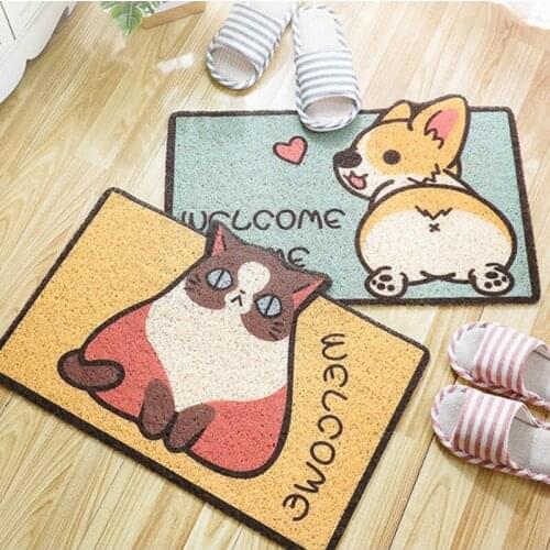 Kawaii Dog Cat Doormat Kitchen Carpet Floor Mat Welcome Mats for Front Door Door Mats Outdoor Bath Room Fluffy Mats Stair Carpet