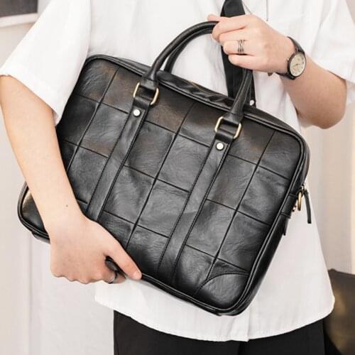 Luxury Handbags for Men Shoulder Bag Laptop Briefcase Business Hand Bags for A4 Documents Leather Mens Tote Bag Sacoche Homme