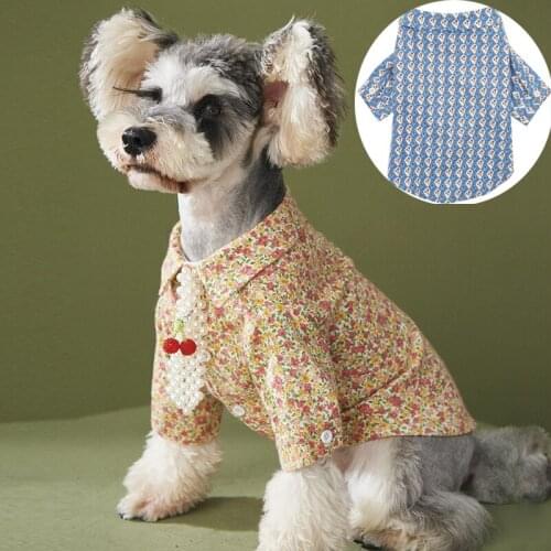 Dog Shirts Clothes Summer Beach Clothes Vest Pet Clothing Floral T-Shirt Hawaiian For Small Large Cat Dog Chihuahua